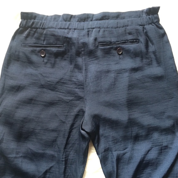 BCBG Maxazria Dark Navy Satin Trousers Size Small - Picture 5 of 5